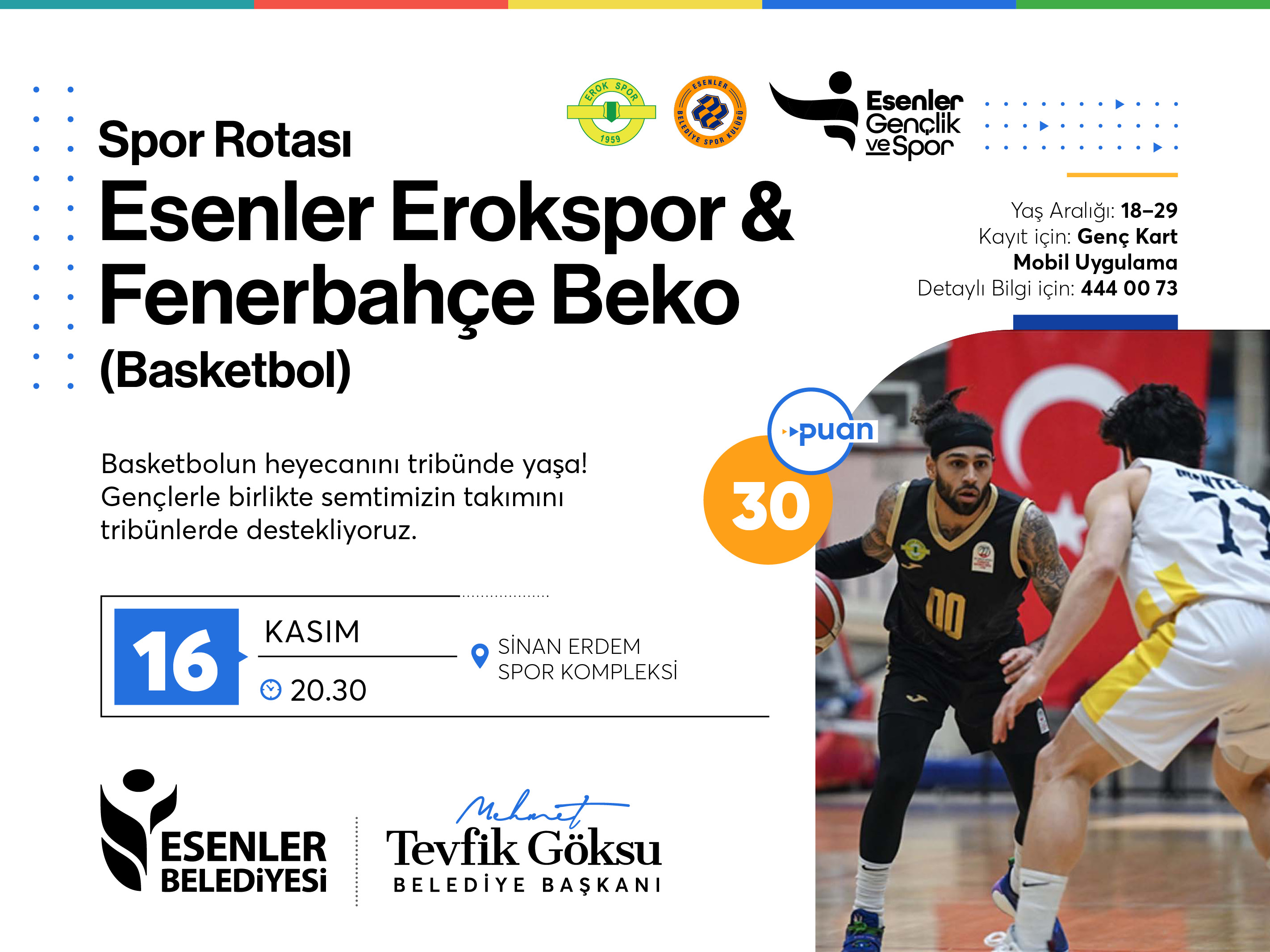 Spor Rotası Esenler Erokspor & Fenerbahçe Beko (Basketbol)