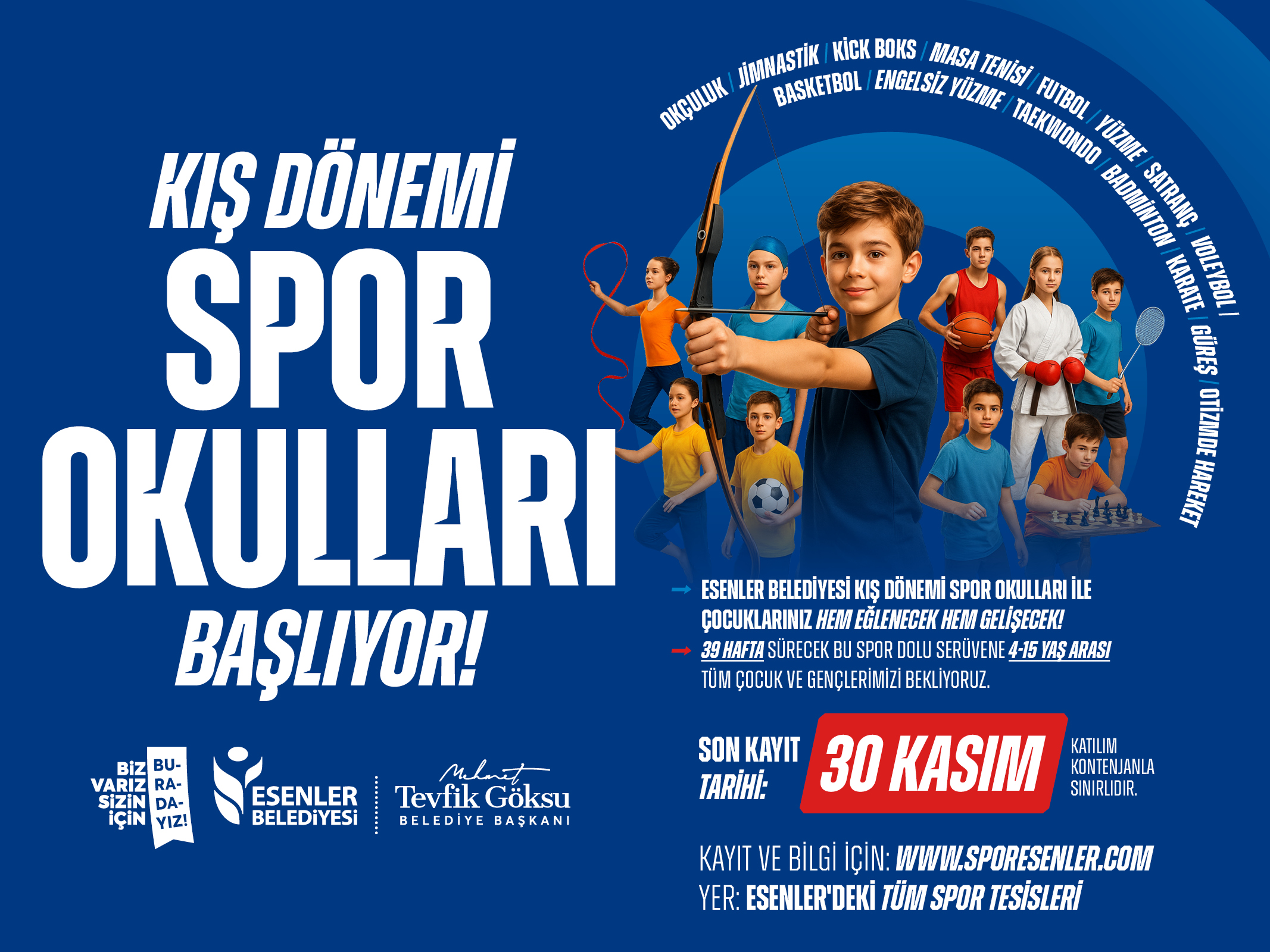 Kış Dönemi Spor Okulları Başlıyor!